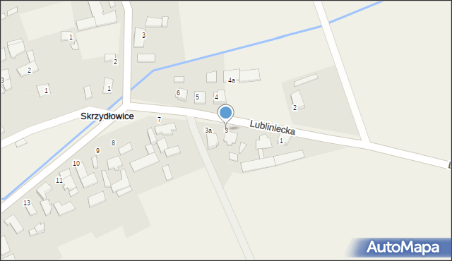 Skrzydłowice, Lubliniecka, 3, mapa Skrzydłowice