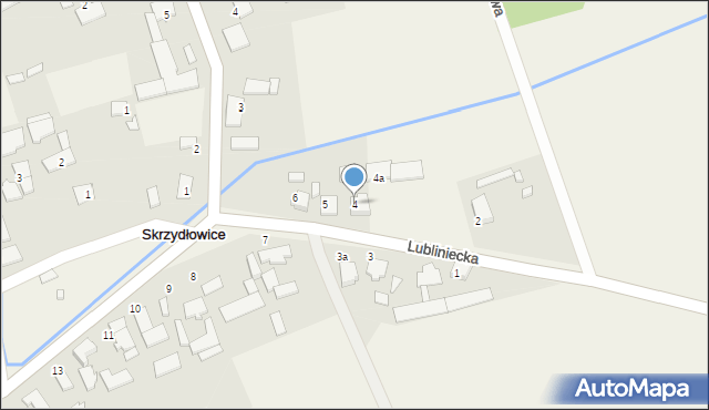 Skrzydłowice, Lubliniecka, 4, mapa Skrzydłowice