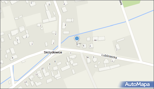 Skrzydłowice, Lubliniecka, 6, mapa Skrzydłowice