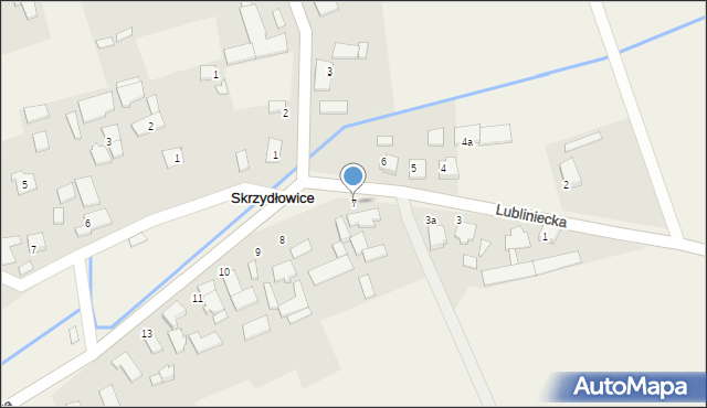 Skrzydłowice, Lubliniecka, 7, mapa Skrzydłowice