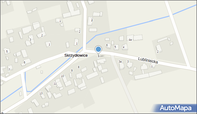 Skrzydłowice, Lubliniecka, 7, mapa Skrzydłowice