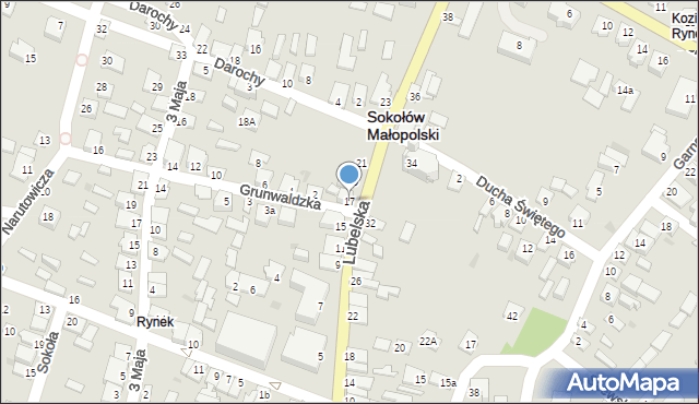 Sokołów Małopolski, Lubelska, 17, mapa Sokołów Małopolski