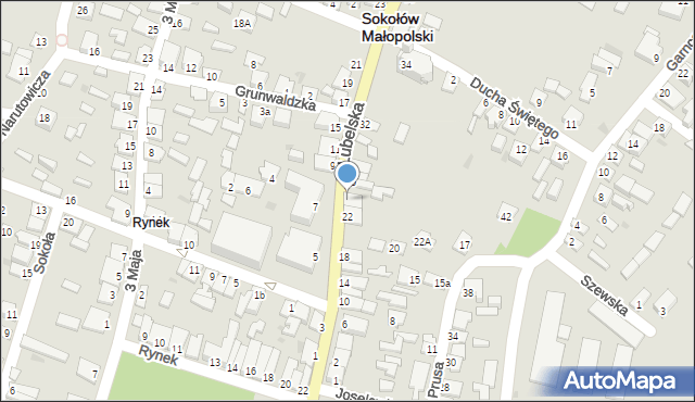 Sokołów Małopolski, Lubelska, 24, mapa Sokołów Małopolski