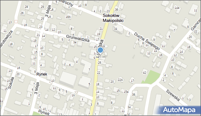 Sokołów Małopolski, Lubelska, 30, mapa Sokołów Małopolski