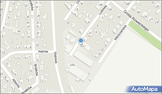 Sosnowiec, Ludowa, 30, mapa Sosnowca