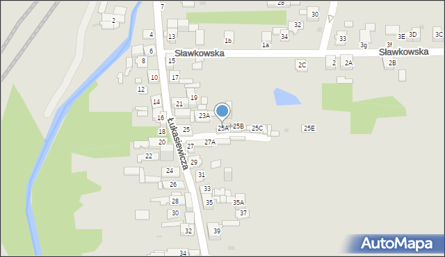 Sosnowiec, Łukasiewicza Ignacego, 25A, mapa Sosnowca