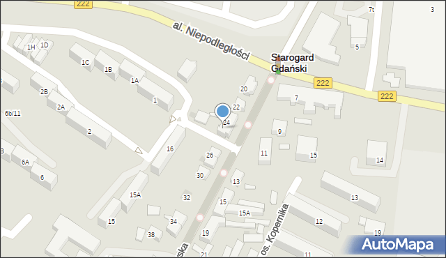 Starogard Gdański, Lubichowska, 24A, mapa Starogard Gdański
