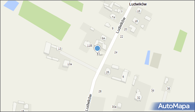 Stróża, Ludwików, 11a, mapa Stróża