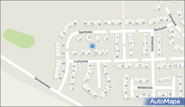 Świdnica, Łużycka, 12, mapa Świdnicy