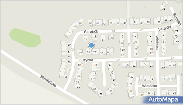 Świdnica, Łużycka, 16, mapa Świdnicy