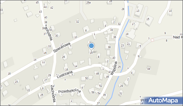 Świnna, Lustrzana, 10, mapa Świnna