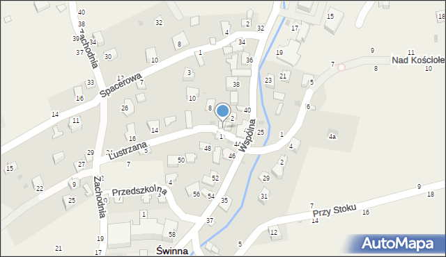 Świnna, Lustrzana, 6, mapa Świnna