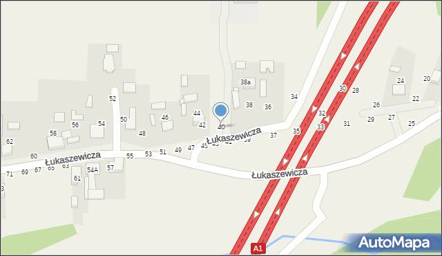 Szarlejka, Łukaszewicza, 40, mapa Szarlejka