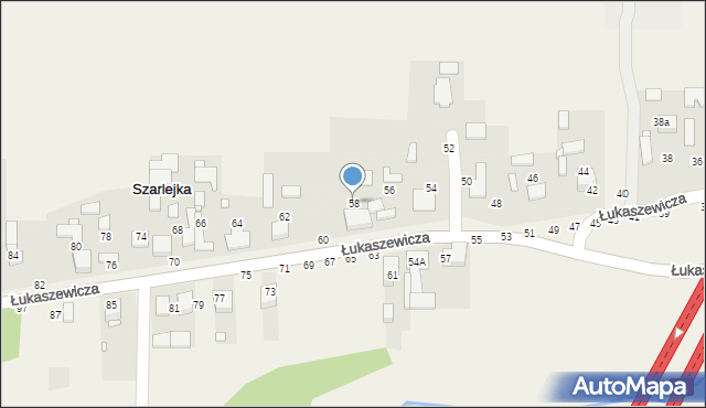 Szarlejka, Łukaszewicza, 58, mapa Szarlejka