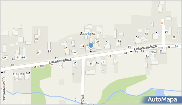 Szarlejka, Łukaszewicza, 70, mapa Szarlejka