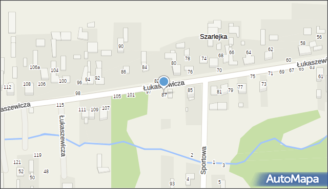 Szarlejka, Łukaszewicza, 87, mapa Szarlejka