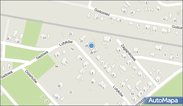 Szczecin, Lutyków, 16, mapa Szczecina