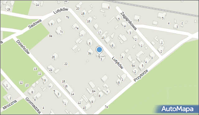 Szczecin, Lutyków, 3a, mapa Szczecina