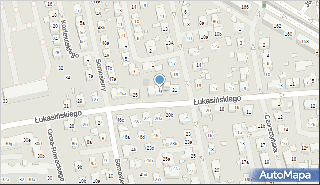 Szczecin, Łukasińskiego Waleriana, mjr., 23, mapa Szczecina