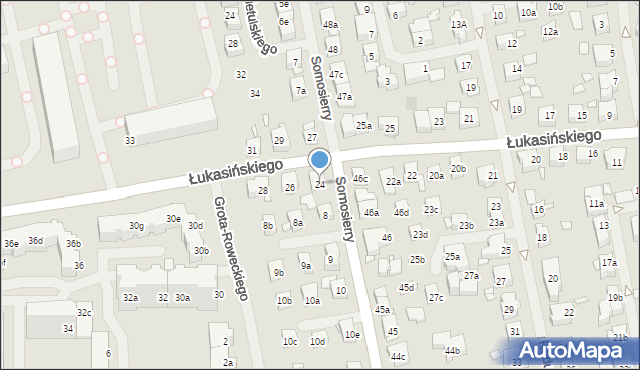 Szczecin, Łukasińskiego Waleriana, mjr., 24, mapa Szczecina