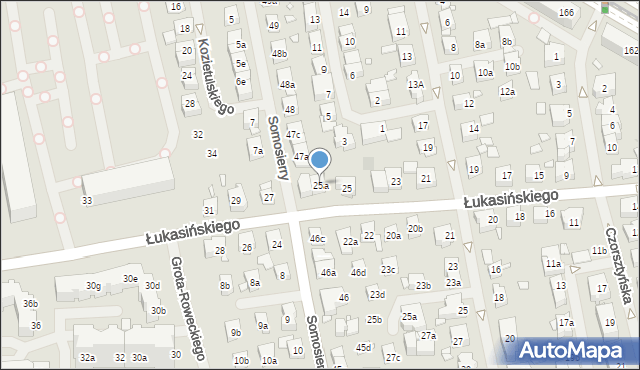 Szczecin, Łukasińskiego Waleriana, mjr., 25a, mapa Szczecina