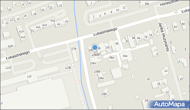 Szczecin, Łukasińskiego Waleriana, mjr., 108AA, mapa Szczecina