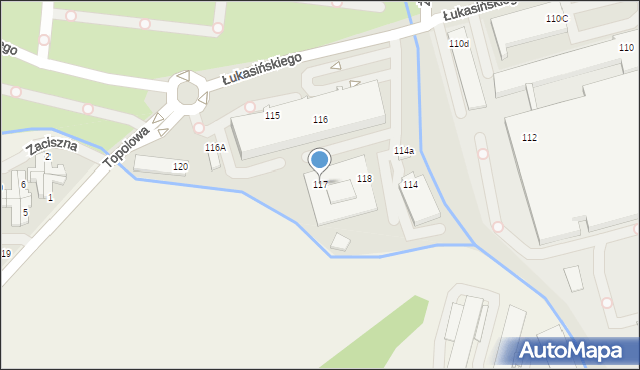 Szczecin, Łukasińskiego Waleriana, mjr., 117, mapa Szczecina