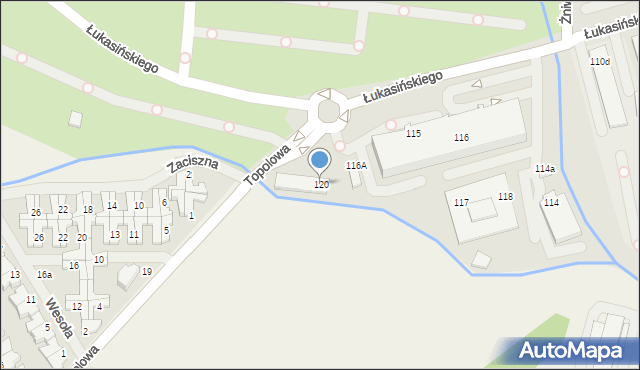 Szczecin, Łukasińskiego Waleriana, mjr., 120, mapa Szczecina