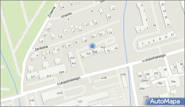 Szczecin, Łukasińskiego Waleriana, mjr., 41c, mapa Szczecina