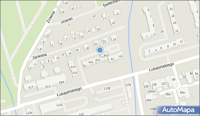 Szczecin, Łukasińskiego Waleriana, mjr., 41e, mapa Szczecina