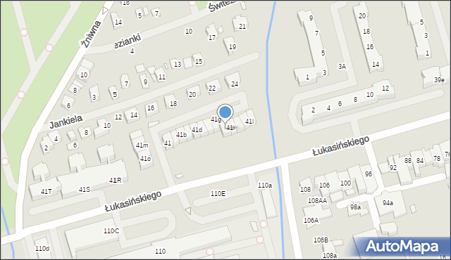 Szczecin, Łukasińskiego Waleriana, mjr., 41h, mapa Szczecina