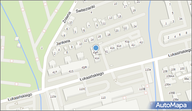 Szczecin, Łukasińskiego Waleriana, mjr., 41n, mapa Szczecina