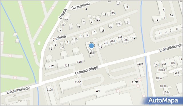 Szczecin, Łukasińskiego Waleriana, mjr., 41o, mapa Szczecina