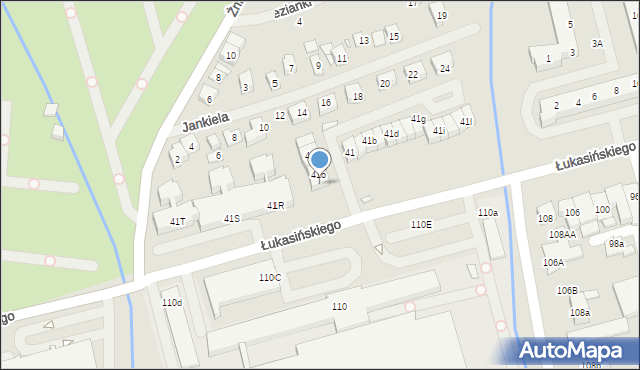 Szczecin, Łukasińskiego Waleriana, mjr., 41p, mapa Szczecina