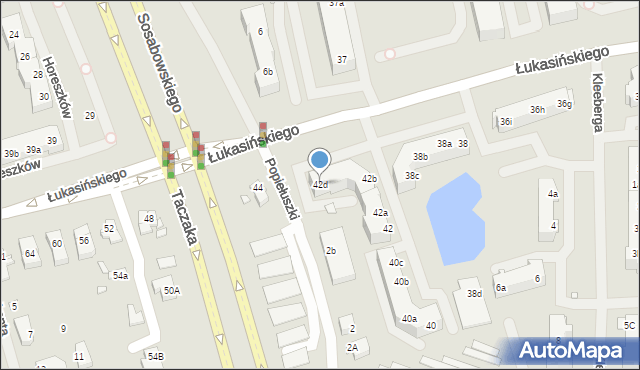 Szczecin, Łukasińskiego Waleriana, mjr., 42d, mapa Szczecina