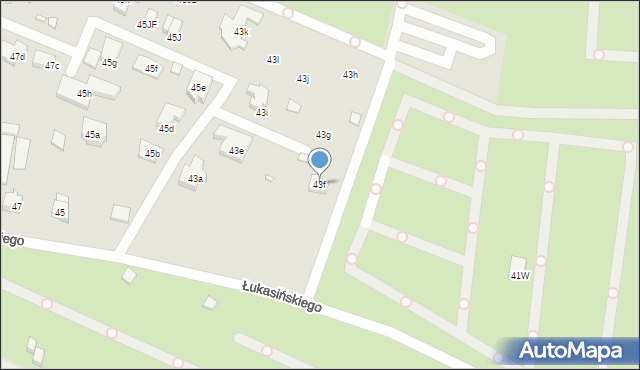 Szczecin, Łukasińskiego Waleriana, mjr., 43f, mapa Szczecina