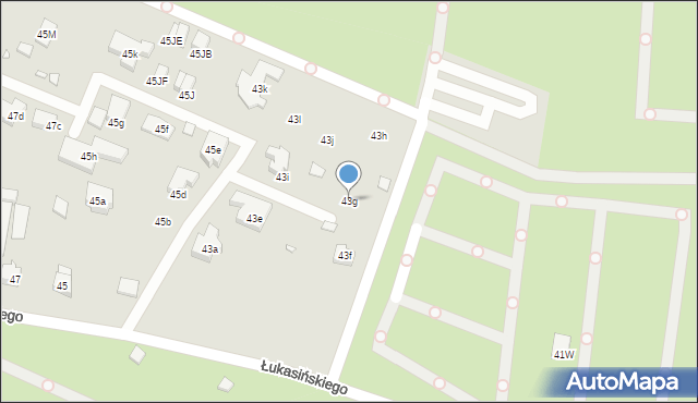 Szczecin, Łukasińskiego Waleriana, mjr., 43g, mapa Szczecina