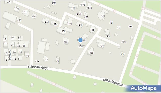 Szczecin, Łukasińskiego Waleriana, mjr., 45b, mapa Szczecina