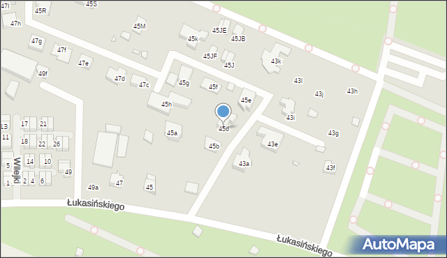 Szczecin, Łukasińskiego Waleriana, mjr., 45d, mapa Szczecina