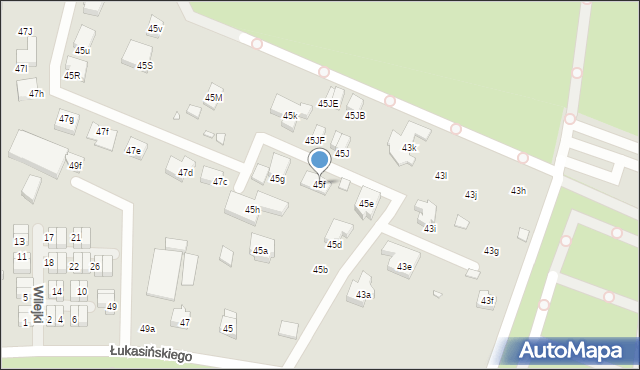 Szczecin, Łukasińskiego Waleriana, mjr., 45f, mapa Szczecina