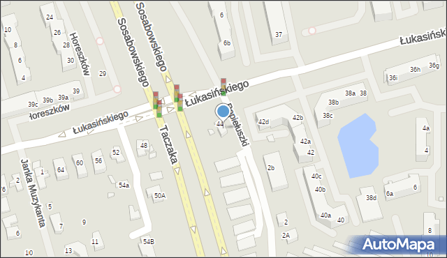 Szczecin, Łukasińskiego Waleriana, mjr., 46, mapa Szczecina