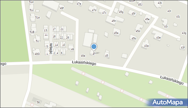 Szczecin, Łukasińskiego Waleriana, mjr., 47, mapa Szczecina