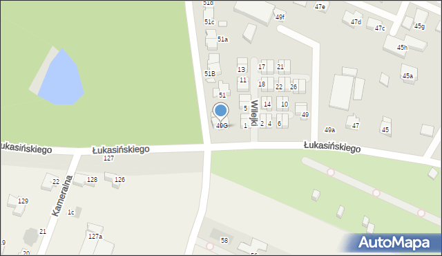 Szczecin, Łukasińskiego Waleriana, mjr., 49G, mapa Szczecina