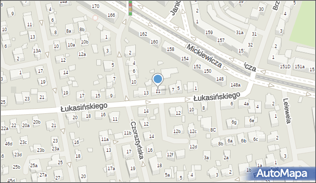 Szczecin, Łukasińskiego Waleriana, mjr., 11, mapa Szczecina