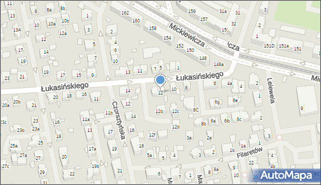 Szczecin, Łukasińskiego Waleriana, mjr., 12, mapa Szczecina