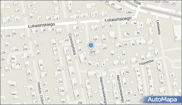 Szczecin, Łukasińskiego Waleriana, mjr., 12f, mapa Szczecina