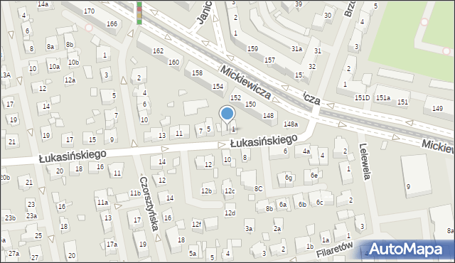 Szczecin, Łukasińskiego Waleriana, mjr., 3, mapa Szczecina