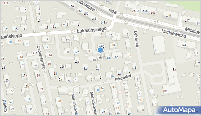 Szczecin, Łukasińskiego Waleriana, mjr., 6a, mapa Szczecina