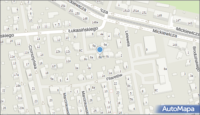 Szczecin, Łukasińskiego Waleriana, mjr., 6b, mapa Szczecina