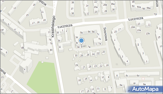 Szczecin, Łucznicza, 3, mapa Szczecina